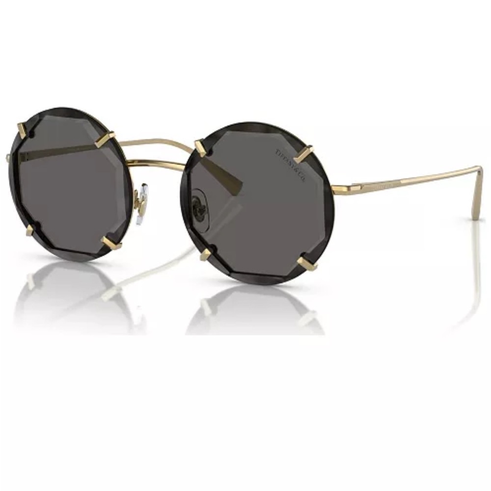Tiffany & Co. Octagonal Black and Gold Sunglasses
